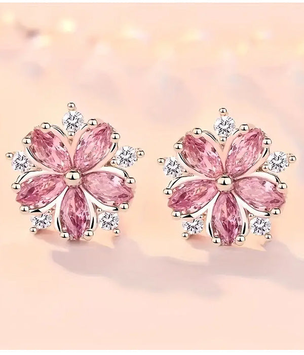 CRYSTAL FLOWER EARRING