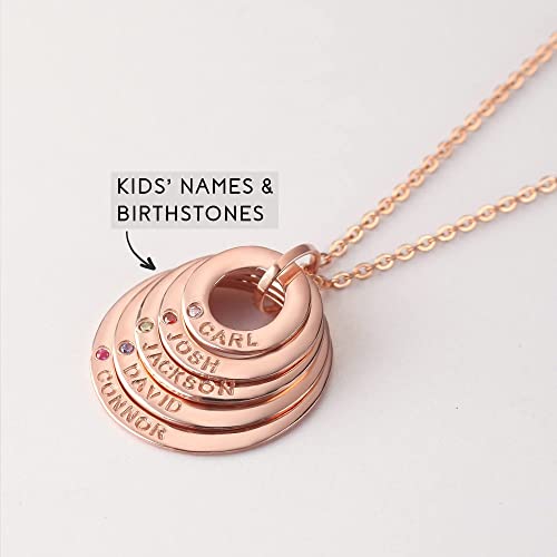 Mom Necklace With Kids Names & Birthstone