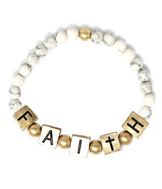 Elegant White Stone Religious Bracelet