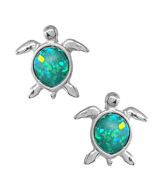 SEALIFE THEME OPAL EARRING - TURTLE